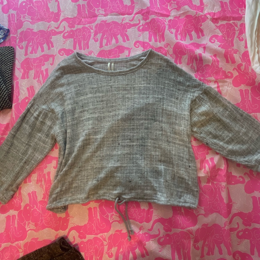 Anthropologie Light Gray Knit Top